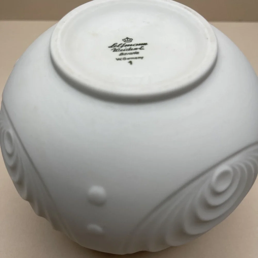 Vintage Midcentury Seltmann Weiden White Bisque Vase Art Deco West Germany‎